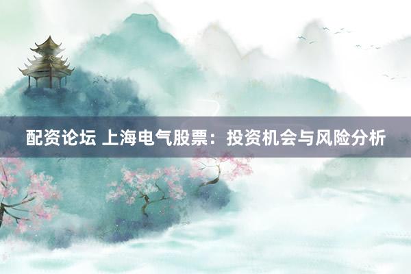 配资论坛 上海电气股票：投资机会与风险分析