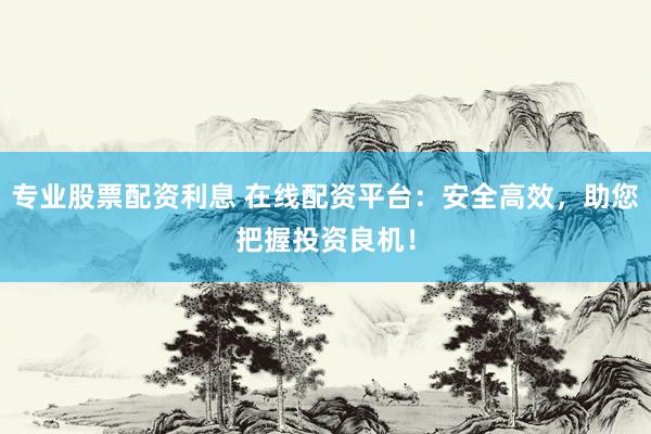 专业股票配资利息 在线配资平台：安全高效，助您把握投资良机！