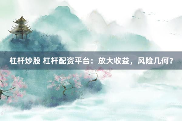杠杆炒股 杠杆配资平台：放大收益，风险几何？