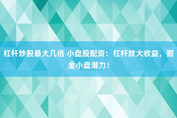 杠杆炒股最大几倍 小盘股配资：杠杆放大收益，掘金小盘潜力！