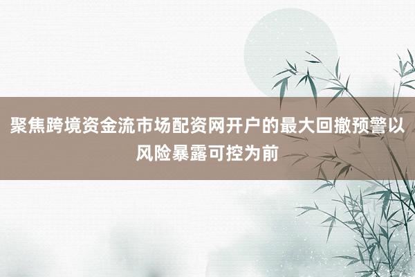 聚焦跨境资金流市场配资网开户的最大回撤预警以风险暴露可控为前