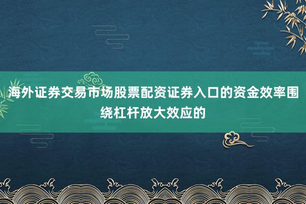 海外证券交易市场股票配资证券入口的资金效率围绕杠杆放大效应的