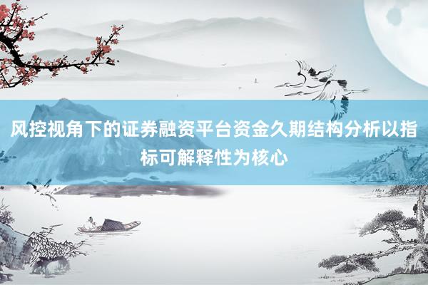 风控视角下的证券融资平台资金久期结构分析以指标可解释性为核心