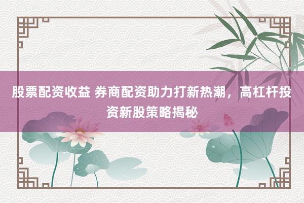 股票配资收益 券商配资助力打新热潮，高杠杆投资新股策略揭秘