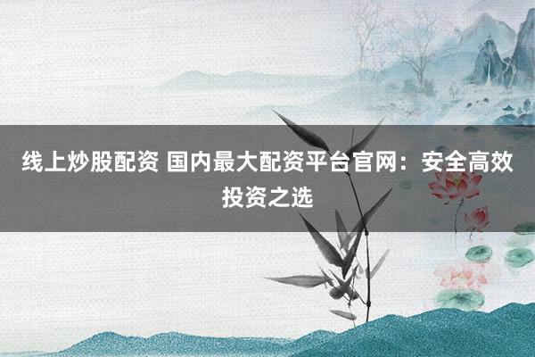线上炒股配资 国内最大配资平台官网：安全高效投资之选