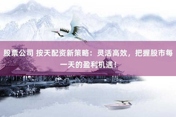 股票公司 按天配资新策略：灵活高效，把握股市每一天的盈利机遇！