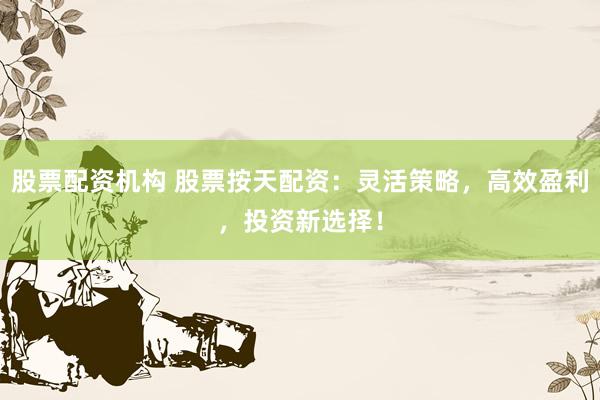 股票配资机构 股票按天配资：灵活策略，高效盈利，投资新选择！